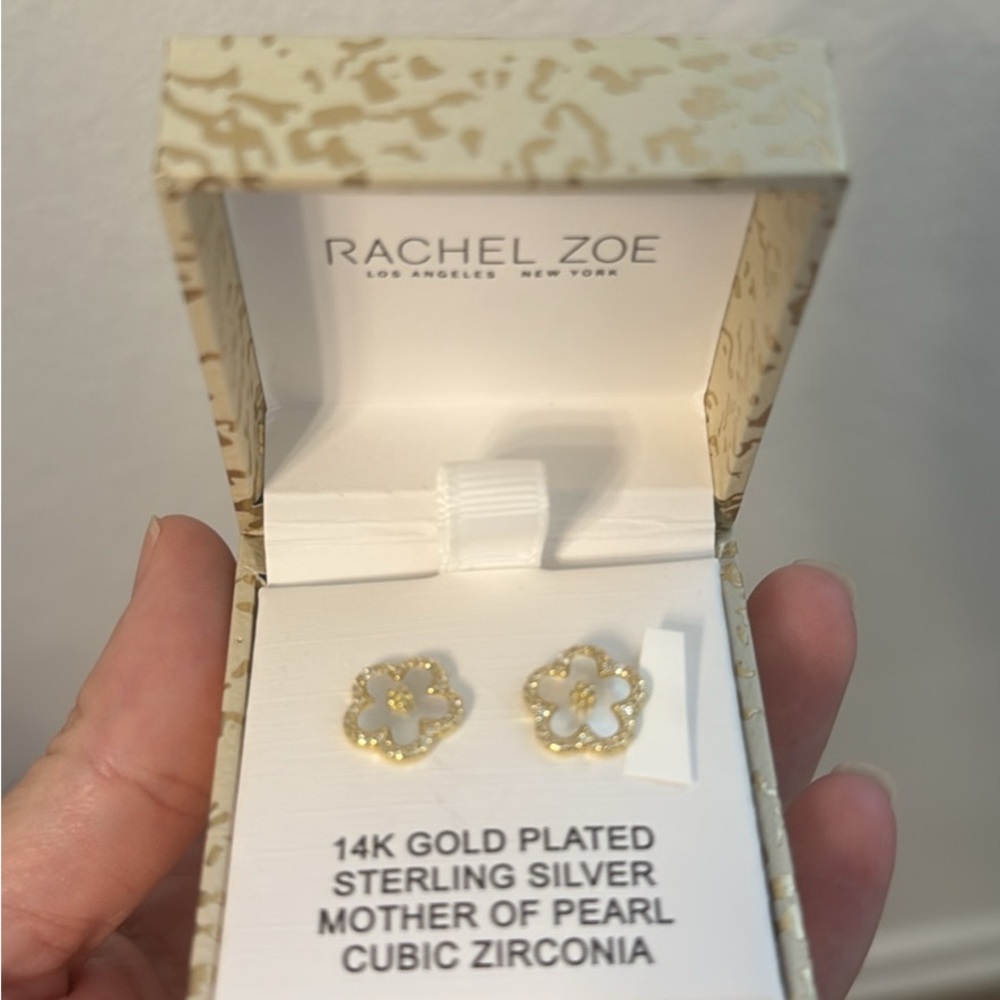 Rachel Zoe Gold Plated Flower Earrings